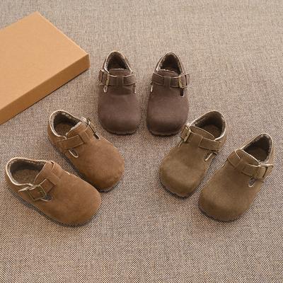 Children Moccasins Suede for Winter Kids Flat Shoes Non-slip Soft Sole 2024 Brand New Boys Girls Leather Shoes Warm Retro Trendy