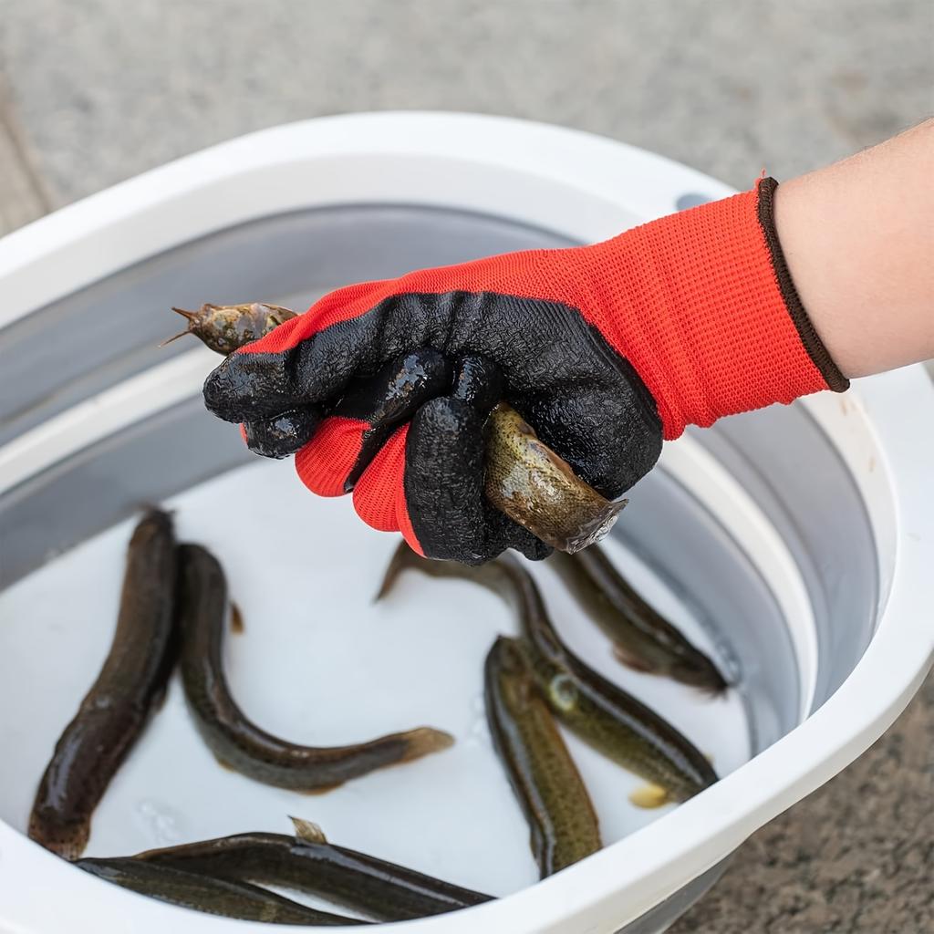 12 Pairs Crinkle Latex Work Gloves for Men & Women, Construction, Gardening, Landscaping Safety