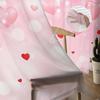 Valentine'S Day Pink Heart Sheer Drapes for Bedroom Living Room Decoration Window Curtain Kitchen Curtain Panels