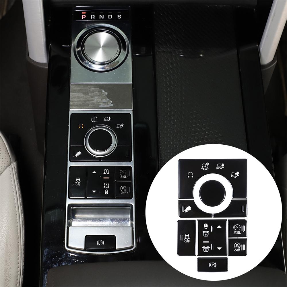 Black Terrain Mode Button Cover Sticker Aluminum For Range Rover Sport 2014-2016