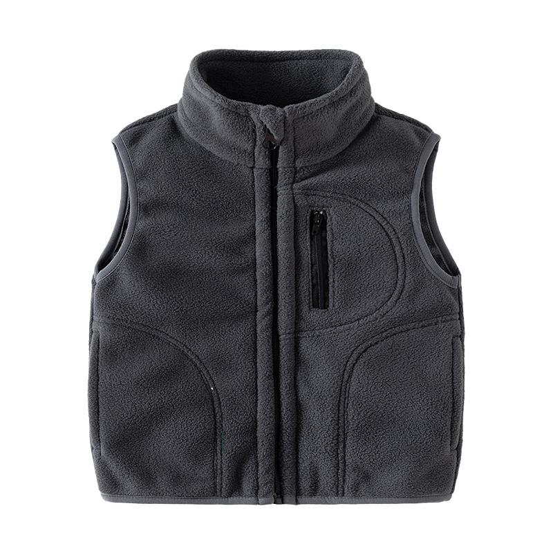 Children's Autumn/Winter Fleece Stand-Up Collar Vest - Unisex Sleeveless Jacket