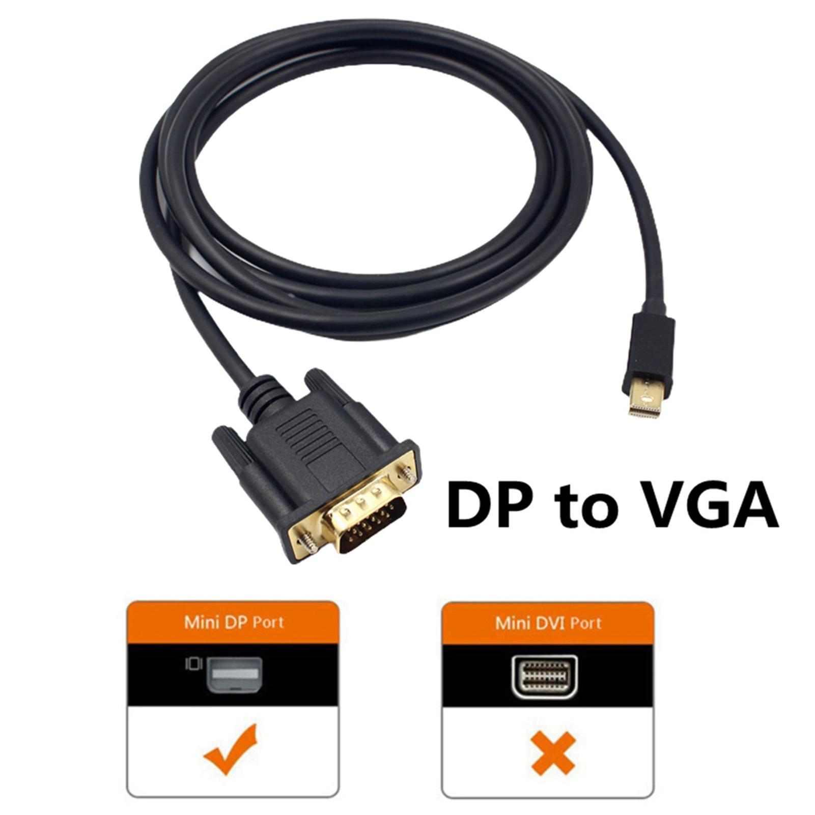 

1,8-метровый адаптер кабеля Mini Displayport - VGA Адаптер 1080P DP - VGA Совместимость с HDTV-дисплеем