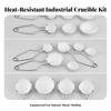 8 Pieces Crucible Set with Tongs Complete Porcelain Melting Dish Heavy Duty