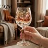Schneemannmusterkelch Weihnachts-Stielweinglas, Schneemann/Weihnachtsmannkranz/Elch/Weihnachtsbaum Handbemalt, Elegantes Trinkglas Kreatives Stielglas für