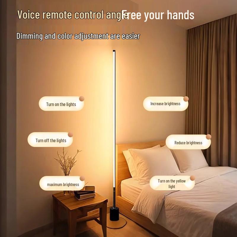 Smart LED Floor Lamp with Voice Control and Remote for Bedroom and Living Room