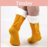 Mysiga 3D-ölmuggsockor för höst och vinter Stilfulla stickade golvvärmare i gult