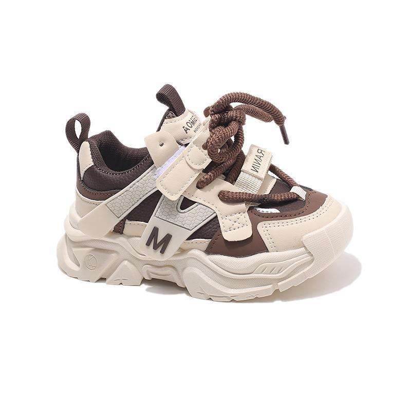 

2025 новая детская спортивная обувь мальчики дышащая обувь для бега обувь для девочек кожаная обувь папы детская спортивная обувь 22-26 yards (5 pairs in one hand) хаки