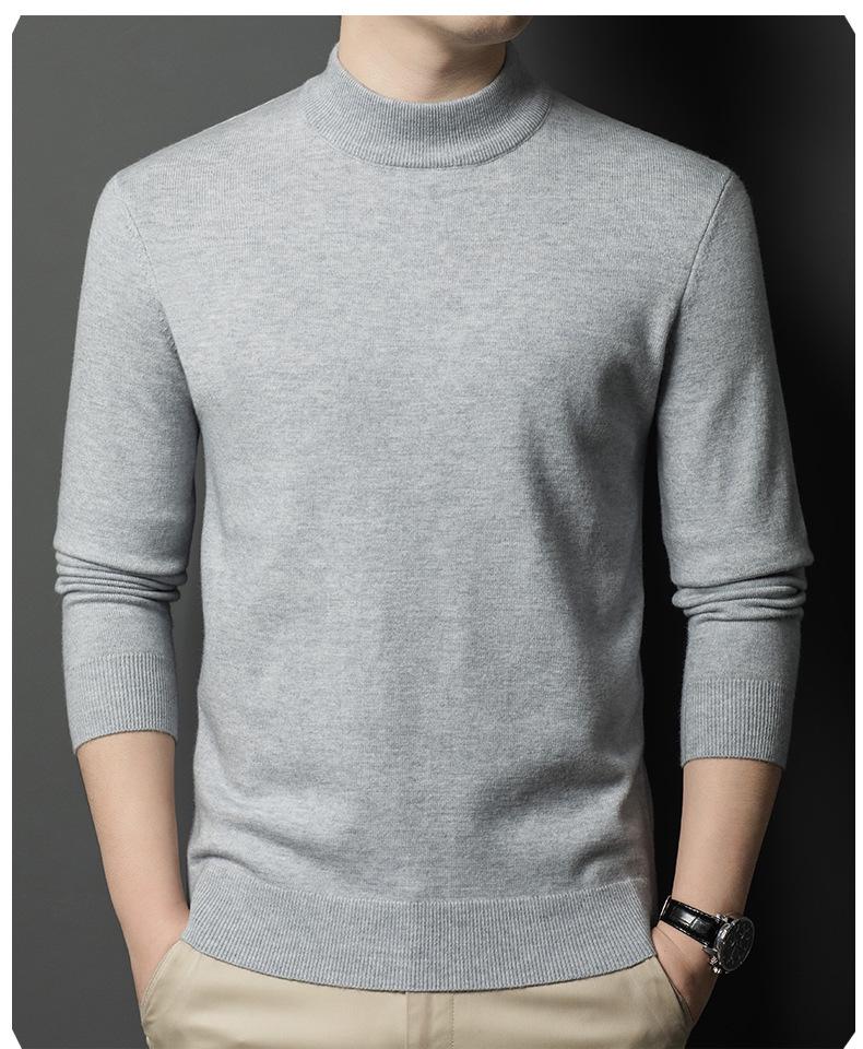 Herrenpullover mit halbem Rollkragen: Trendige Herbst/Winter Strickware im koreanischen Stil, Warme Oberbekleidung für Herren
