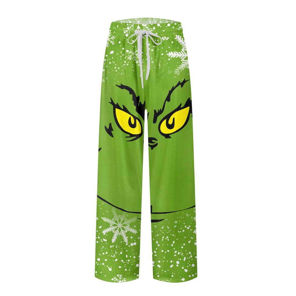 Men's Knitted Fashion Print Pocket Casual Pants Pajama Pants