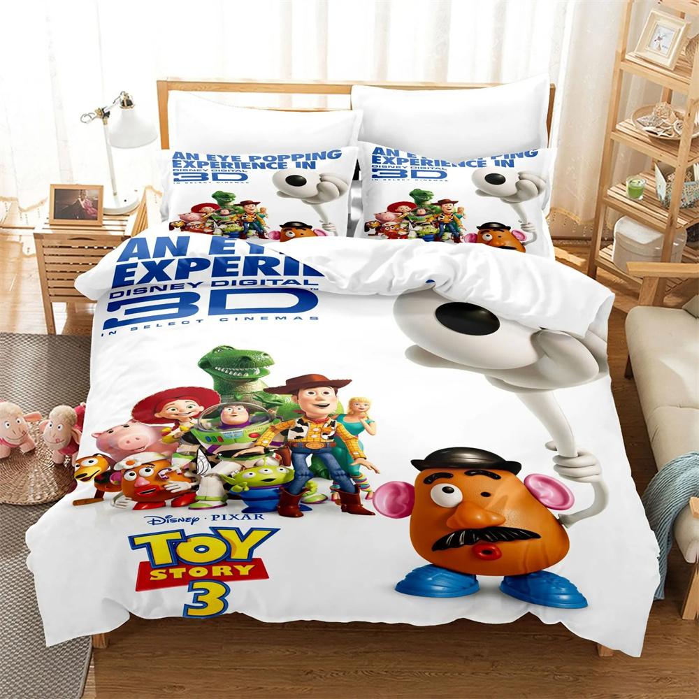 Cartoon Toy Story Duvet Cover Pillowcase Bedding Set Adult Boy Girl Bedroom Decoration Children Gift Single Double Large Size