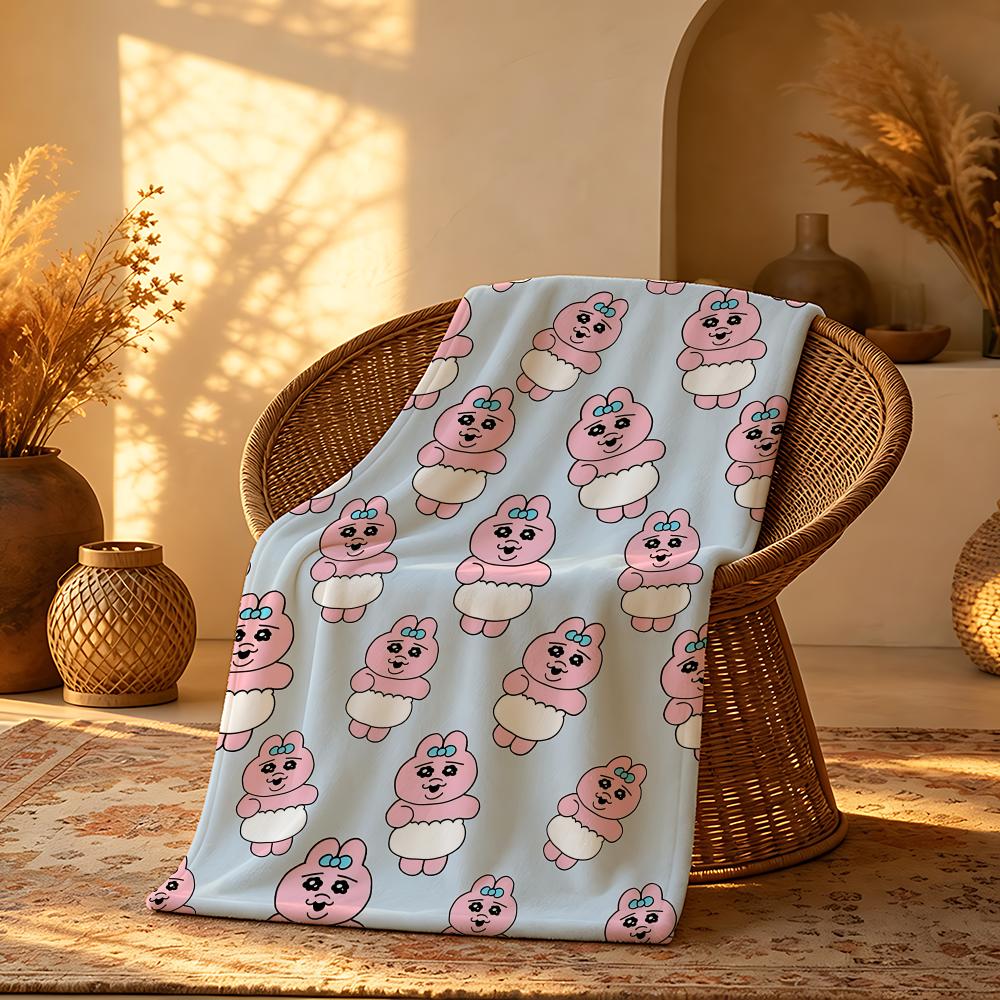Cute O-Opanchu UsagiS Throw Short Plush Throw Blanket Soft Skin-Friendly Multi-Scene Home Office