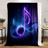 Neon Musical Note On Dark Background Print Blanket Soft and Cozy Perfect for the Living Room Bed Sofa or a Nap,gift