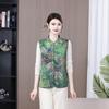 2026 New Traditional Chinese Style Spring Vest for Women - Loose Fit Cardigan for Mid-Aged & Elderly
