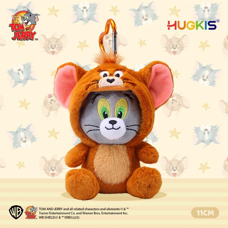 Tom & Jerry Plush Toys: Cat Pendant & Mouse Keychain Charms for Kids