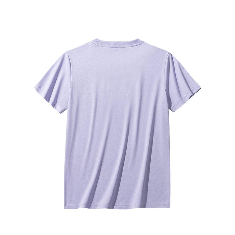 Anta Casual Comfortable Versatile Short Sleeve T-Shirt Women Tops Fresh-Purple 962528101-4