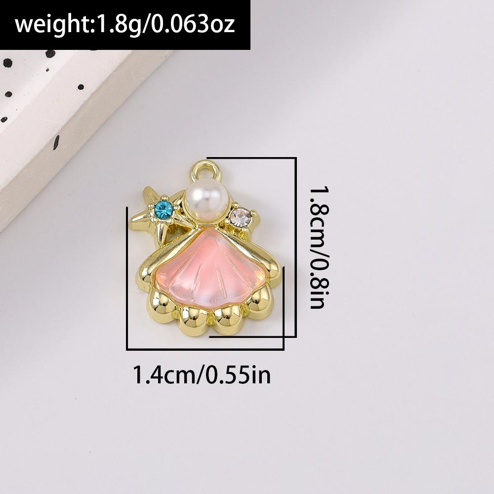 5pcs Cute Crystal Pearl Shell Pendants Charms for Necklace Earrings Bracelet DIY Handmade Jewelry Accessories Supplies