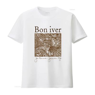 חולצת טי להקת Bon Iver לאלבום Emma Forever Ago הדפס אמנות השראה למוזיקה וינטג' שטופה מתיחה