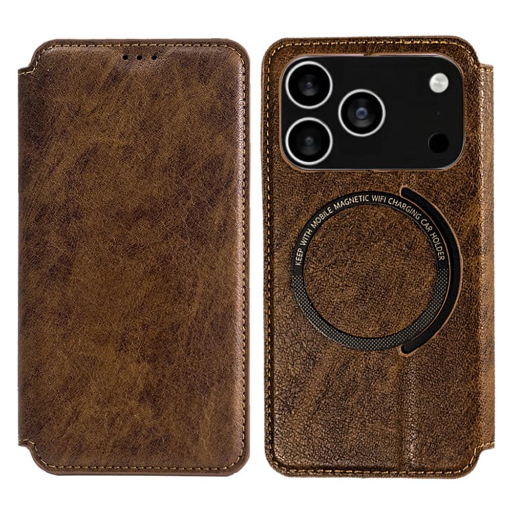 For iPhone 17 Pro Case Compatible with MagSafe Wallet Stand Leather Flip Phone Cover