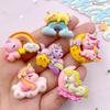 10pcs Resin Kawaii Colorful Cartoon Rainbow Unicorn Flatback Stone Figurine Christmas Decor Scrapbook DIY Bow Accessories