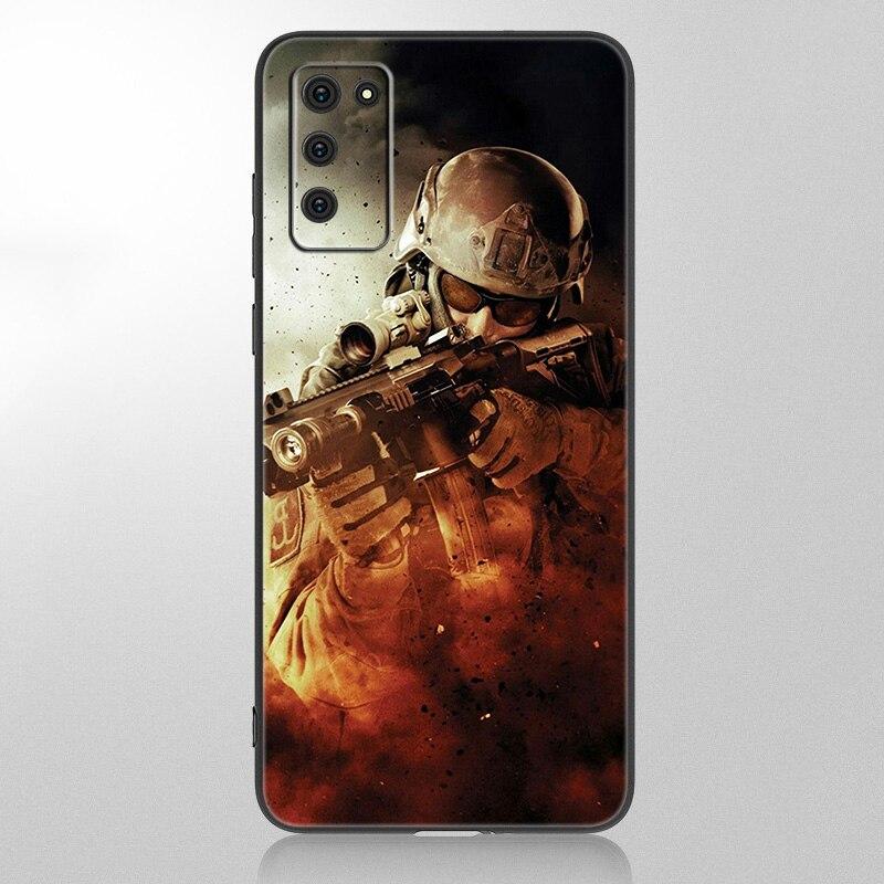 Army Soldier Special Forces Case For Samsung Galaxy A12 A02S A22 A32 A52 A72 A71 A51 A41 A31 A21 A11 A50 A70  A20S Black Cover