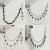 Hip Hop Gothic Men's and Women's Trendy Skull Pants Chain Cross Pants Chain Jeans Sub-Chain Accessories Pendant
