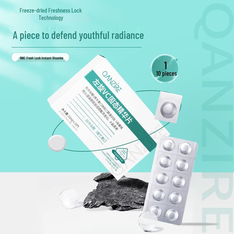 Left-Handed VC Essence Tablets for Skin Rejuvenation & Brightening - Hydrolyzed Freeze-Dried Vitamin C Topical Skincare.