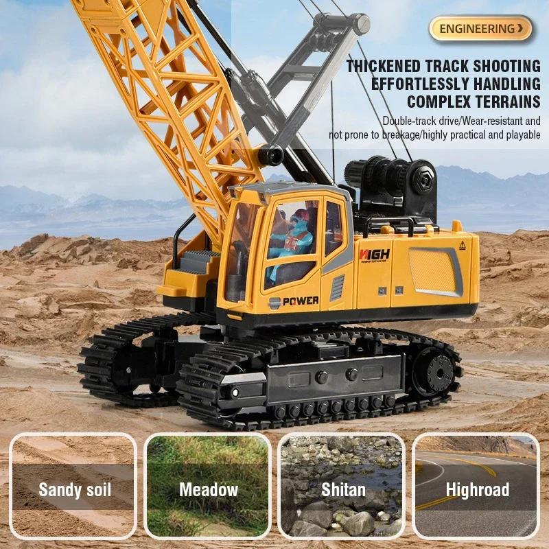 Rc Crane Truck 9/11/13/15Ch Alloy Remote Control Car Engineering Vehicle Radio Control Toys for Boys Children Christmas Gifts