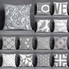Gray White Cushion Cover Geometric Sofa Pillowcase Home Bedroom Decor