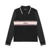 MALBON GOLF Brushed Ribbed Knit Hybrid Polo Shirt Black (Woman)