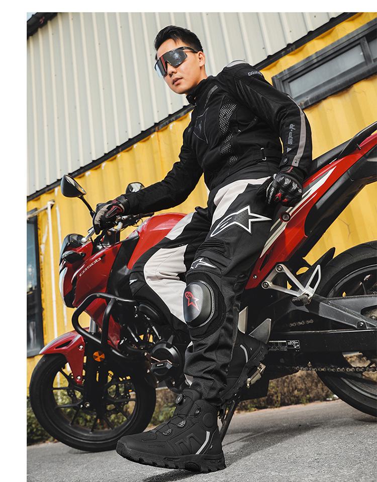 New Arrival Plus Size Mid-Top Motorcycle Racing Shoes: Waterproof, Anti-Fall, Wear-Resistant, Four Seasons Cycling Shoes