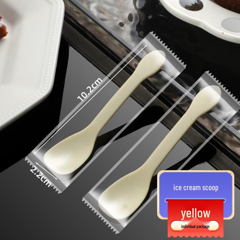 Disposable Thickened Plastic Spoon for Dessert, Ice Cream, Popsicle, Jelly, Pudding, Fruit, & Salad