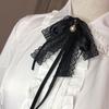Pearl Bowknot Brooch Ribbon Bowtie Fashion Shirt Dress Collar Pins  Clothing Accessories