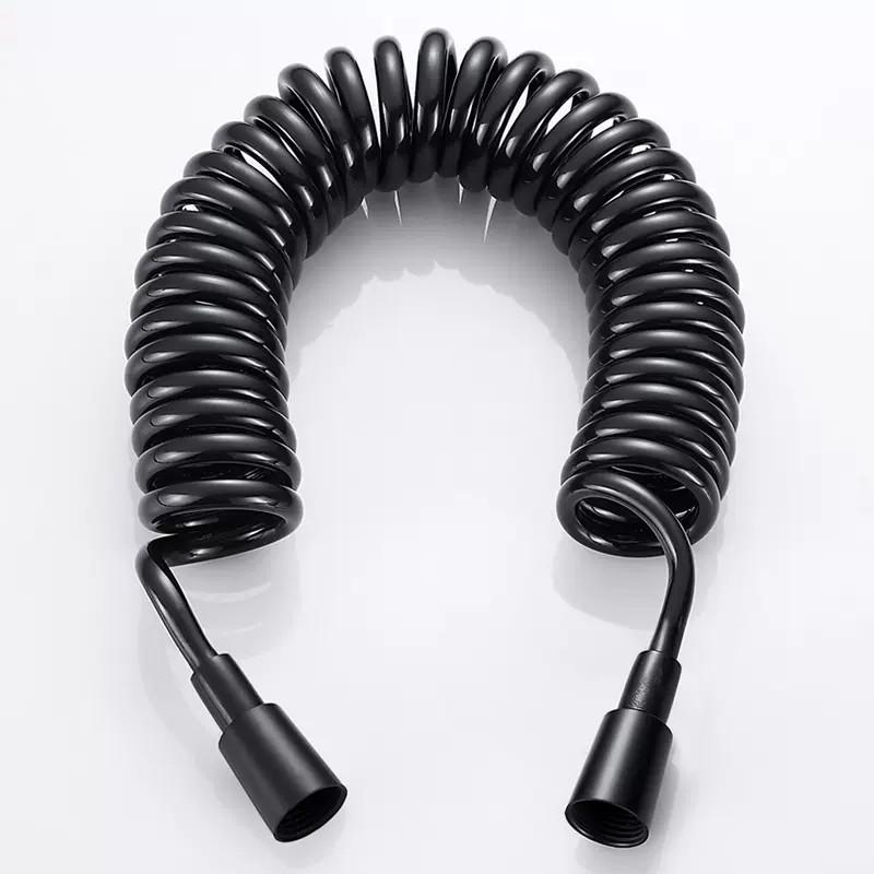 Black Style Flexible Spring Shower Hose Water Plumbing Toilet Bidet Sprayer Gun Connect Pipe Telephone Line Style 150cm / 200cm