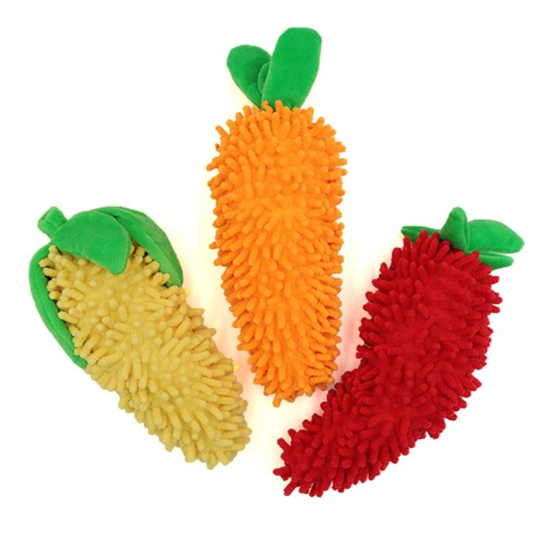 Dogs Realistic Vegetable Squeaky Toy for Aggressive Chewer Plush Teether Toy for Training Cleaning Interactively Toy