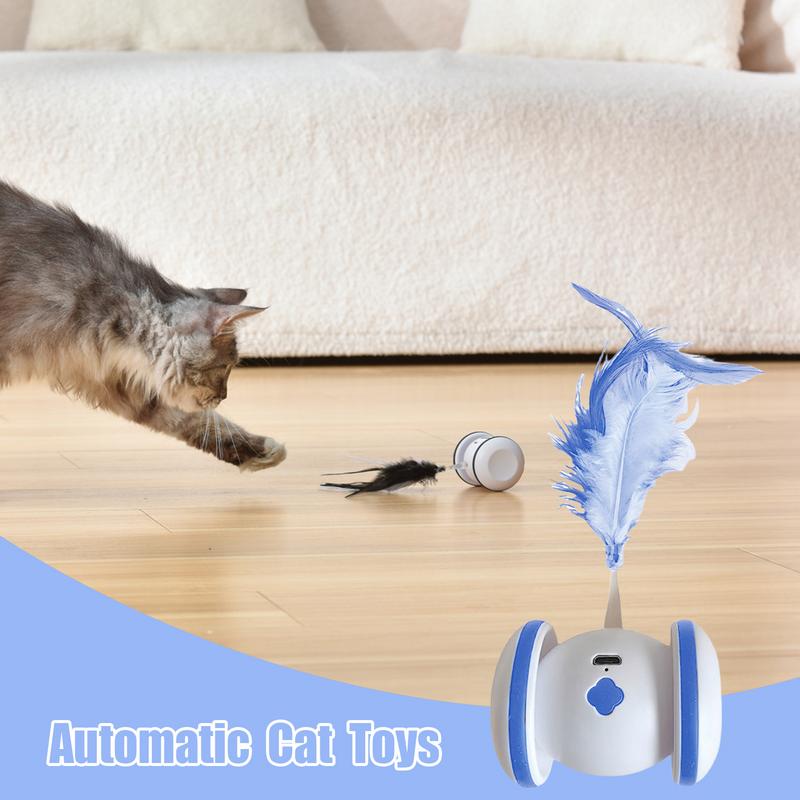 Automatic Moving Toy Automatic Kitten Toy With Feather Interactive Cat Toys Smart Electric Cat Toys Rechargeable Automatic Cat