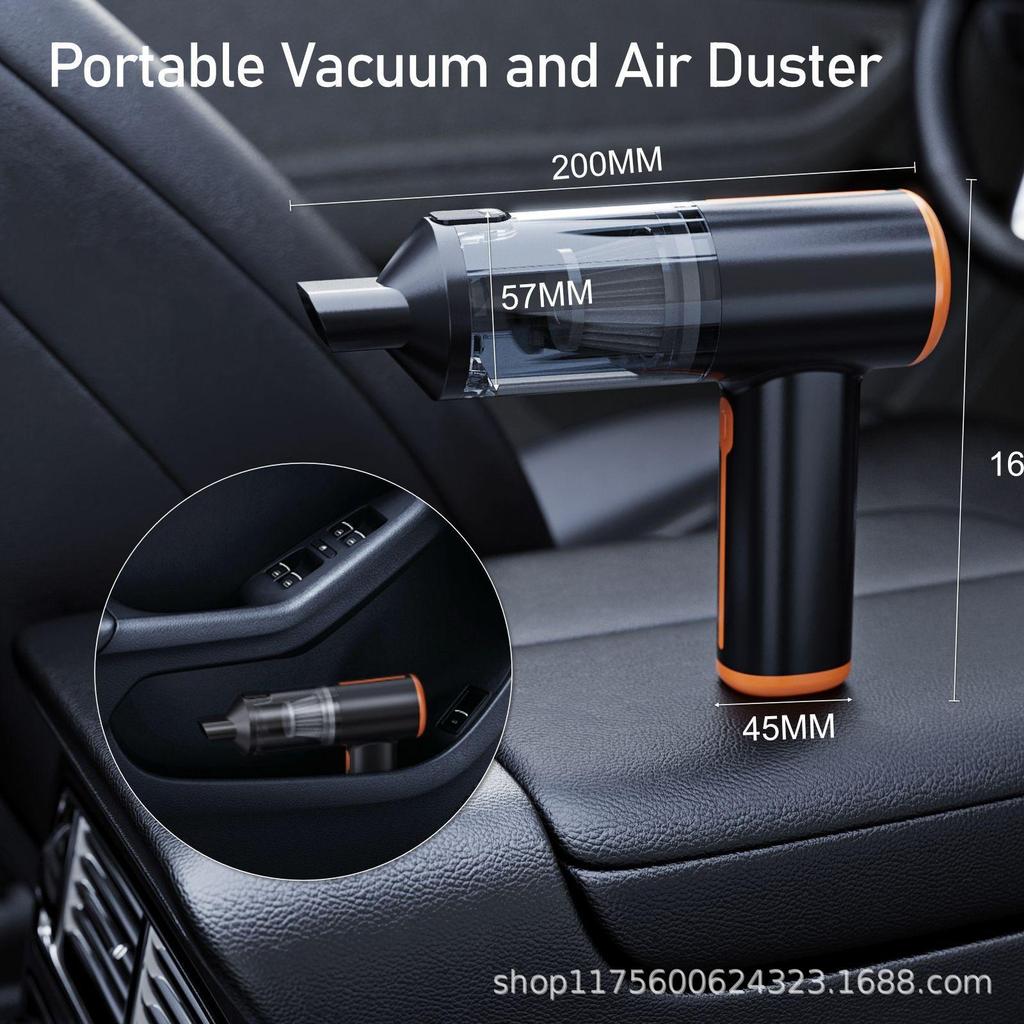 Wireless Car Vacuum Cleaner with Integrated Suction and Blowing Function, Handheld Small Household High Suction Car Rechargeable Cleaner