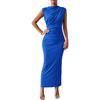 Plus-size Dress, European and American Women's Clothing, Pure and Alluring, Sleeveless, Sexy, Pleated, Slim-fitting, Elegant and Stylish