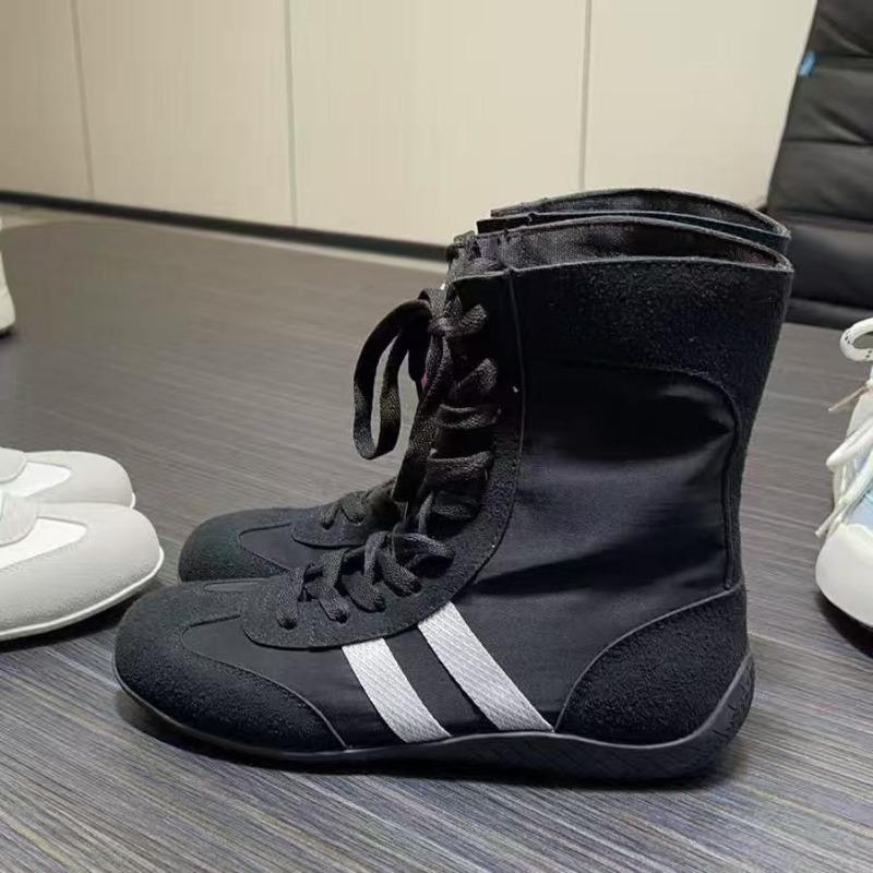 

9 retro boxing shoes new short boots trendy fashion versatile casual shoes 35 чёрный