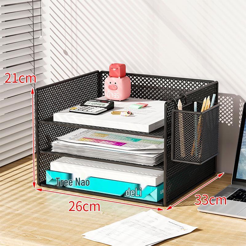 Multi-Layer Metal Desktop File Rack and Document Holder