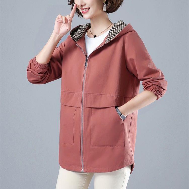 

Женское пальто средней длины, осенне-зимний модный топ в корейском стиле, ветровка в стиле темперамент 5XL розовый