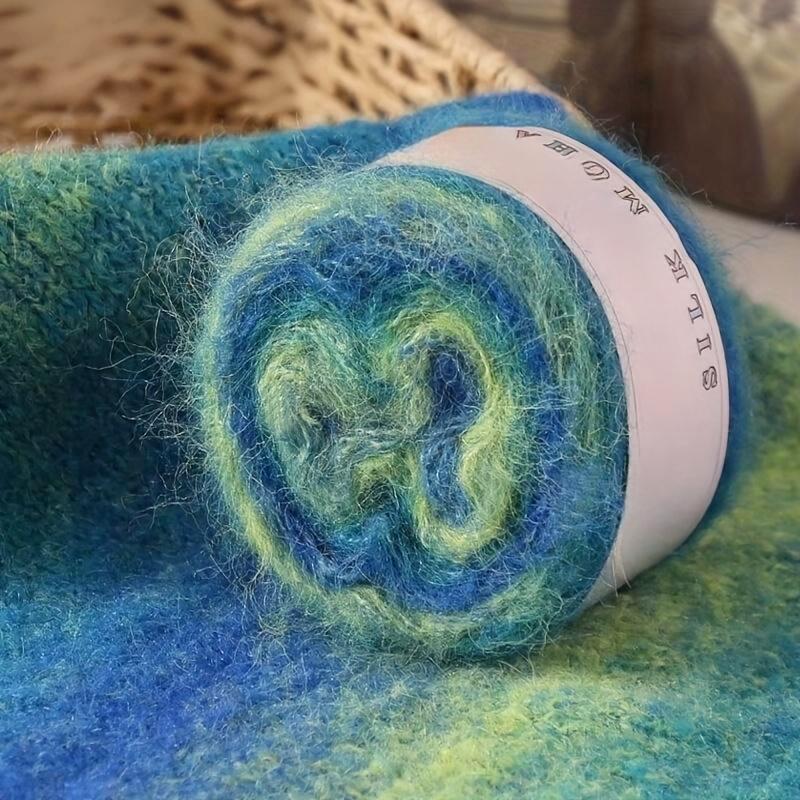 1PC Thread Multi-element Real Silk Pure Cotton Gradient Color Multi-functional Hand Woven Knit Yarn Handmade Gift