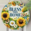 2D Flat Hanging Decorative Signs,interior Wall or Door Decoration,garden Decoration,the Pattern Is Sunflower,a Housewarming Gift for Friends