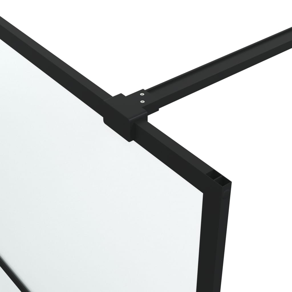Vidaxl Shower Wall, Black, 115X195 Cm, Frosted ESG Glass