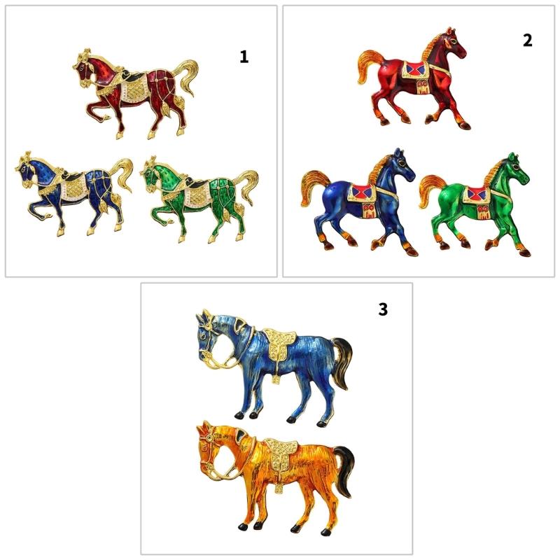 2026 Year Vintage Horse Brooch Elegant Fashion Chest Pin Badge Jewelry Clothing Accessory Gift For Women Men