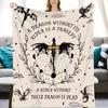 Fantasy Dračí deka Útulný měkký přehoz s nebeským designem pro dekoraci obývacího pokoje - Obsahuje inspirativní citáty a barevné prvky