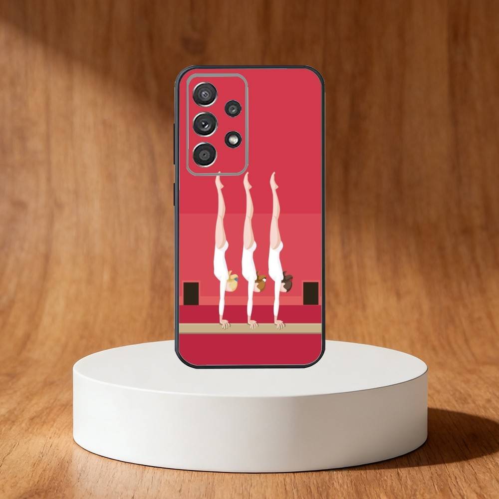 GYM Girl Gymnastic Phone Case For Samsung S25,S24,S21,S22,S23,S30,Ultra,S20,Plus,Fe,Note,10,9,5G Black Cover