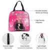 Mr. Worldwide Says To Live Laugh Love Pink Insulated Lunch Bag for Women Kids Portable Food Boxes Thermal Lunch Box Tote