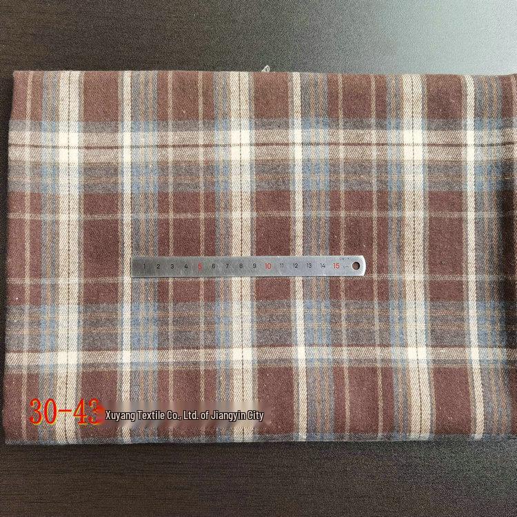 Spot Color-Woven Plaid Jacquard Fabric for Children's Autumn/Winter Brushed Polyester-Cotton Shirts