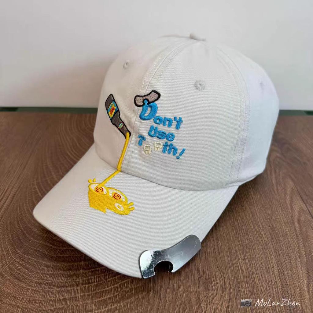 Bottle opener letter baseball cap, men's sun hat, women's cartoon embroidered sun hat, baseball cap