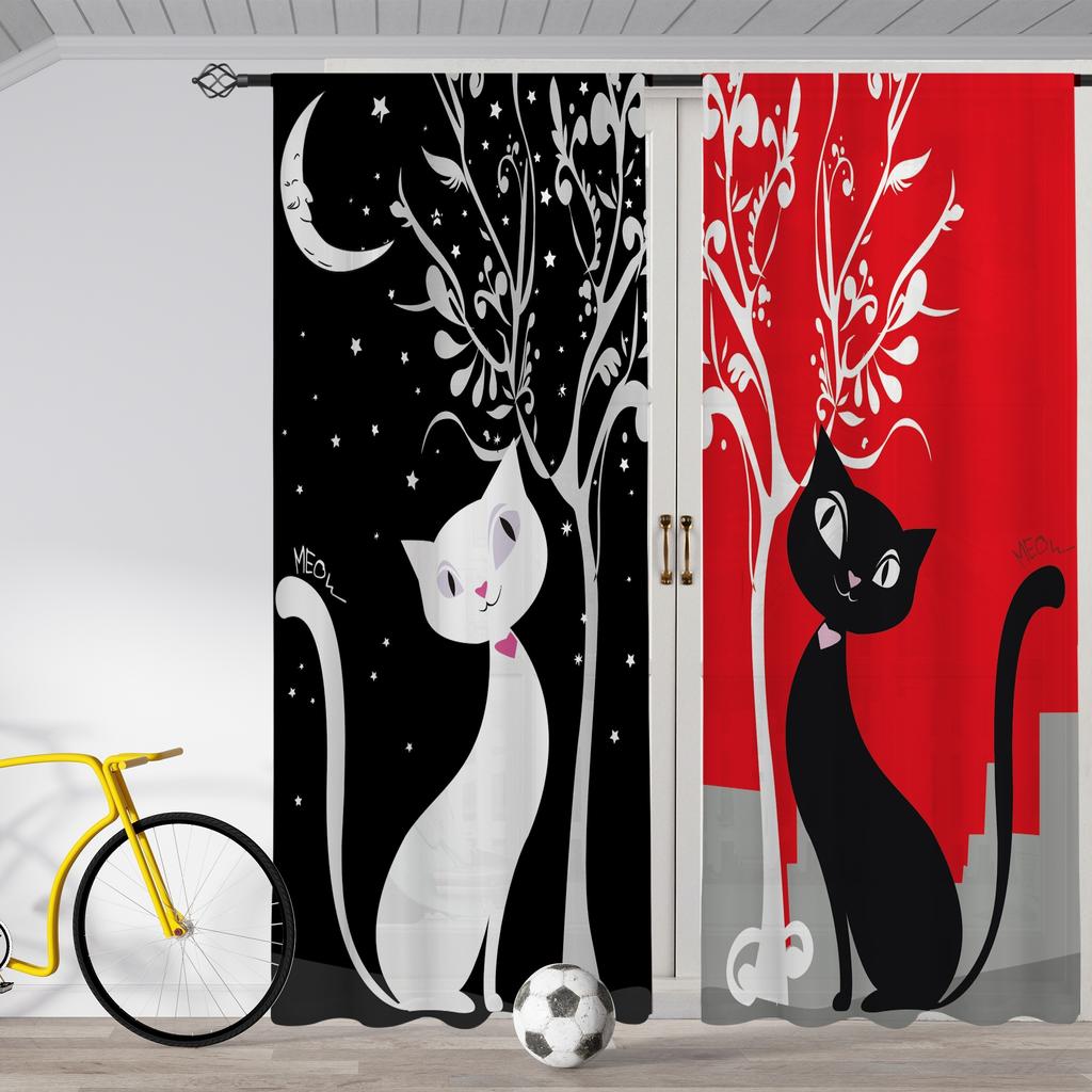 2 Panel schwarz und rot Vorhänge Damen Herr. Vorhänge King Queen Vorhänge für Schlafzimmer Wohnzimmer Küche Fenster Jalousien Cortinas sa